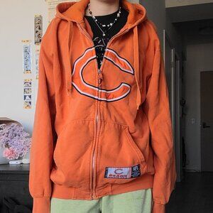 NFL Bears Orange Oversized Embroidered Hoodie